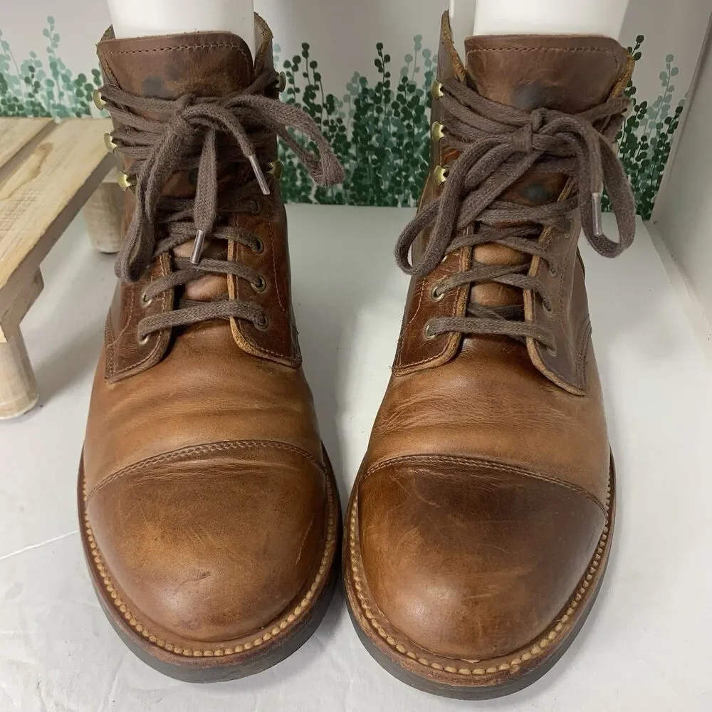 J. Crew Burnished Brown Leather Goodyear F4446 Welt Men’s Boots Size 9